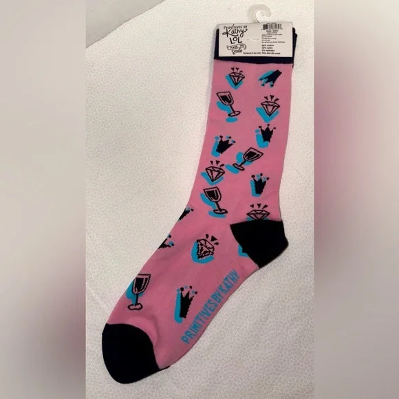 Primitives by Kathy Pink and Black Casual Socks - Picture 3 of 4